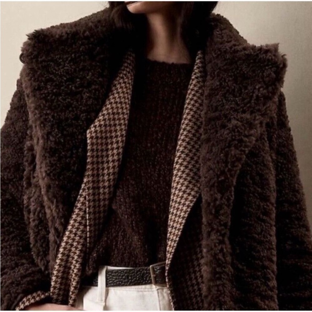 Banana Republic 🐻Teddy Coat Dark Brown Small EUC❤️ - Picture 5 of 16
